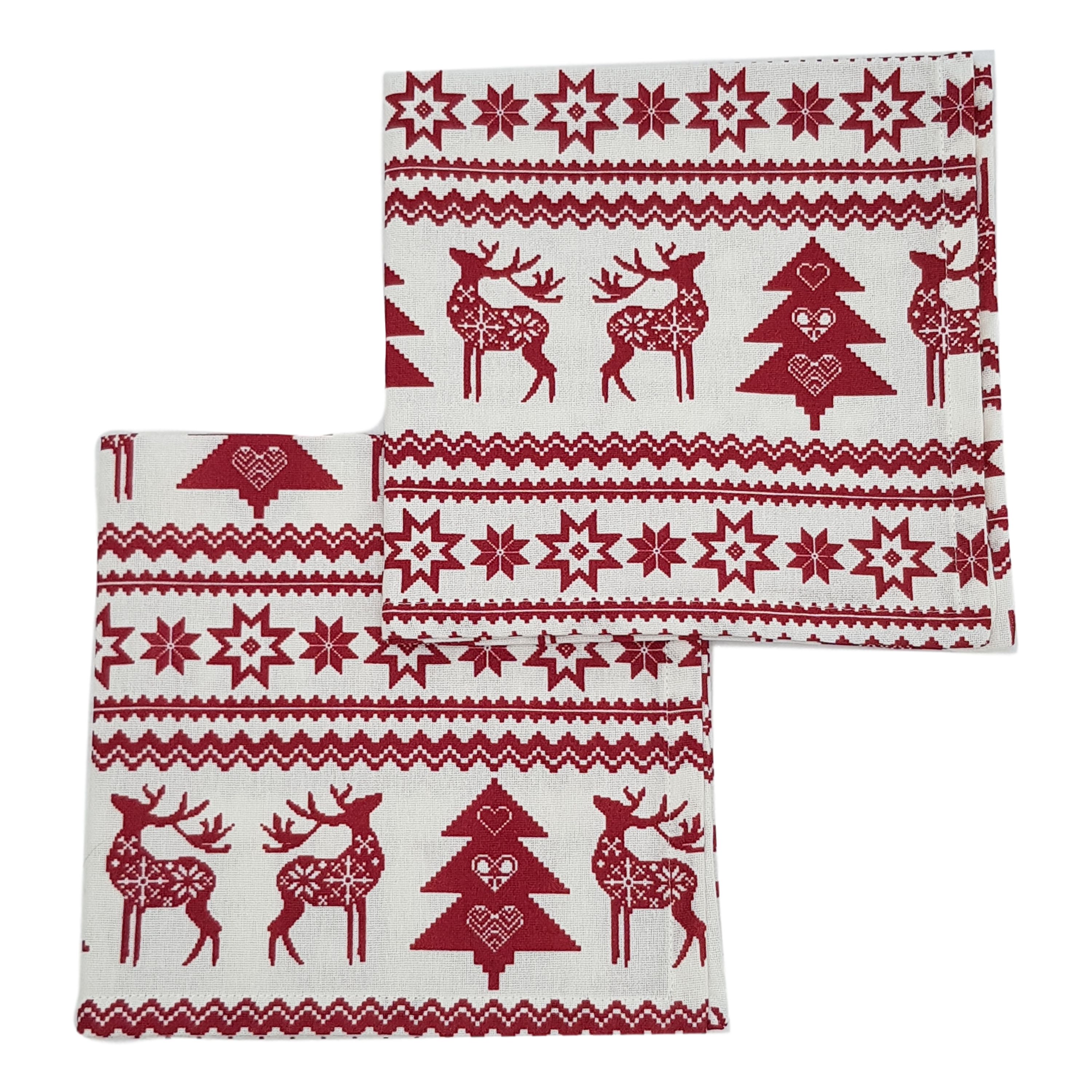 Nordic Red & White Christmas Tablelinen